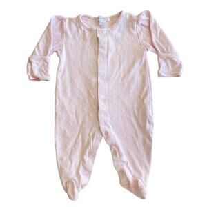 Kissy Kissy Baby Girls Pink Moon Stars Print Pima Cotton Footie Sleeper 0-3m